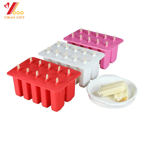 Moldes para paletas de hielo, moldes Pop Resuable DIY Moldes para helados Fabricante de helados de hielo congelado Set de 10 Silicona sin BPA