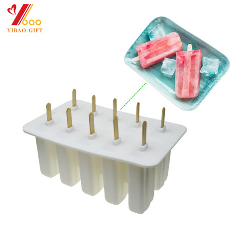 Moldes para paletas de hielo, moldes Pop Resuable DIY Moldes para helados Fabricante de helados de hielo congelado Set de 10 Silicona sin BPA