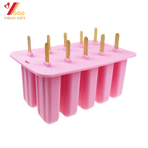 Popsicle Molds, Pop Molds Resuable DIY Ice Cream Molds Maker Frozen Ice Pop Makers Set of 10 Silicone BPA Free