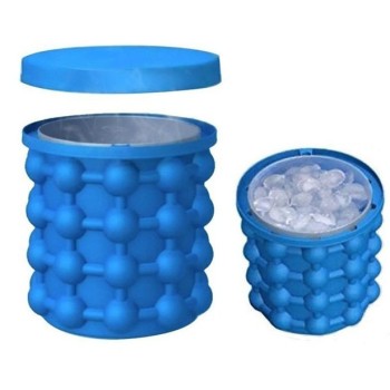 Ice Bucket,Large Silicone Ice Bucket & Ice Mold with lid