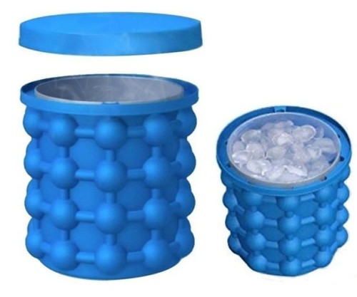 Ice Bucket,Large Silicone Ice Bucket & Ice Mold with lid