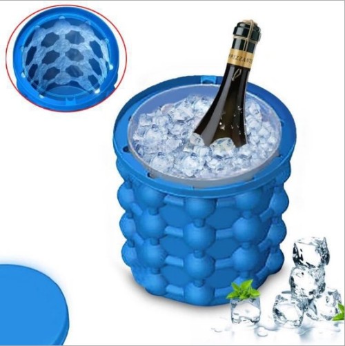 Ice Bucket,Large Silicone Ice Bucket & Ice Mold with lid