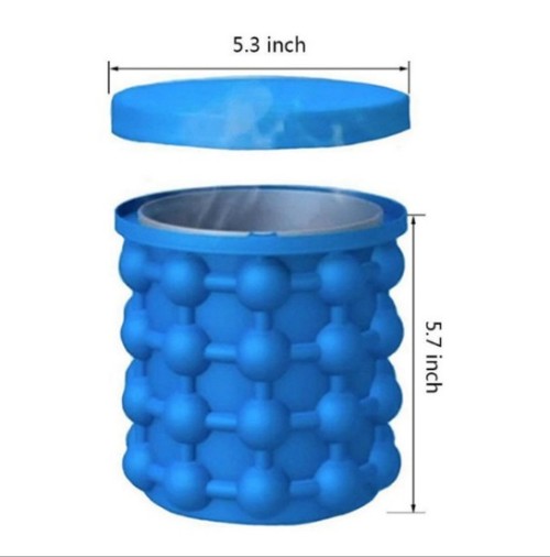 Ice Bucket,Large Silicone Ice Bucket & Ice Mold with lid