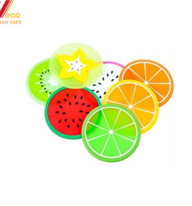 No-slip Cup Mats Silicone Coaster Coffee Tea Mat Pad Fruit Shape Creative Drink Holder Table Placemat