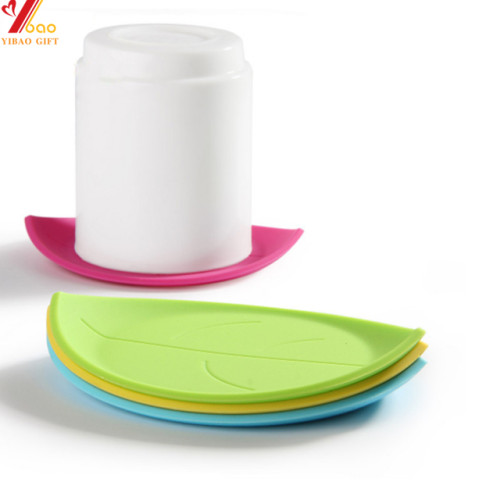 Silicone Lovely Leaf Shape Cup Coaster Creative Rubber Cup Coaster