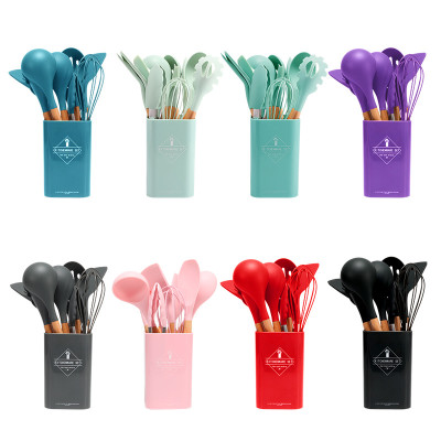 Custom 12-Piece Heat-Resistant Non-Stick Silicone Kitchen Cooking Utensils Set Cookware Tool
