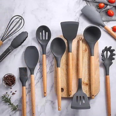 Custom 12-Piece Heat-Resistant Non-Stick Silicone Kitchen Cooking Utensils Set Cookware Tool