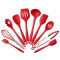 Red Non-stick Silicone Kitchen Utensils Set Heat Resistant Silicone Cooking Utensil Set Cooking Tools