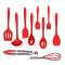 Red Non-stick Silicone Kitchen Utensils Set Heat Resistant Silicone Cooking Utensil Set Cooking Tools