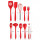 Red Non-stick Silicone Kitchen Utensils Set Heat Resistant Silicone Cooking Utensil Set Cooking Tools