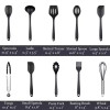 10 pcs Black Food Grade Heat Resistant Silicone Cooking Utensils Set Cooking Accessories