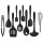 10 pcs Black Food Grade Heat Resistant Silicone Cooking Utensils Set Cooking Accessories