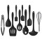 10 pcs Black Food Grade Heat Resistant Silicone Cooking Utensils Set Cooking Accessories