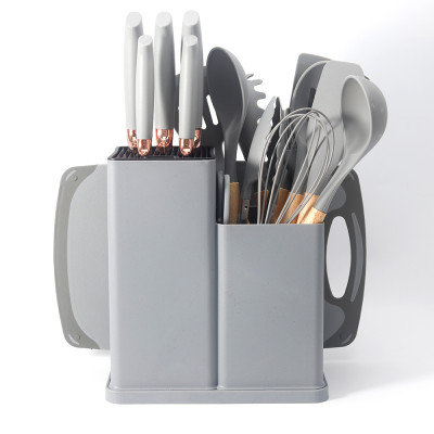 Custom 19 pcs Food Grade Silicone Kitchen Cooking Utensils Set Non Stick Kitchen Cuisine Accessories