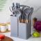 Custom 19 pcs Food Grade Silicone Kitchen Cooking Utensils Set Non Stick Kitchen Cuisine Accessories
