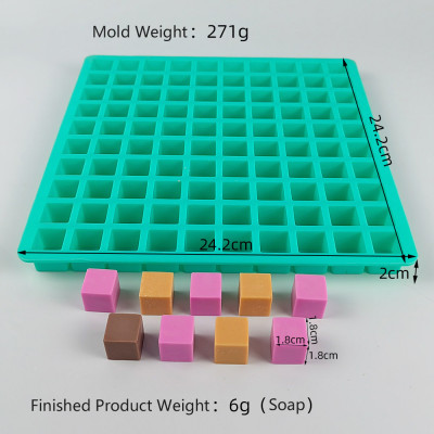 Custom 100 Cavity Mini Square Candy Chocolate Mold DIY Silicone Ice Cube Mold Food Grade Ice Cube Tray