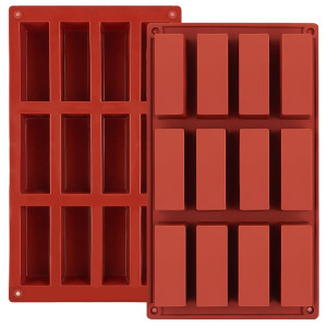 Customized 12 Gride Rectangle Silicone Chocolate Bar Cake Mold Non-stick Silicone Candy Molds DIY Baking Mold Factory Supply