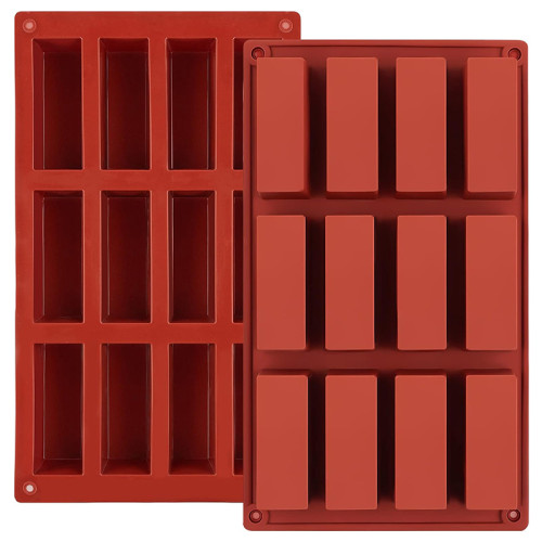 Customized 12 Gride Rectangle Silicone Chocolate Bar Cake Mold Non-stick Silicone Candy Molds DIY Baking Mold Factory Supply