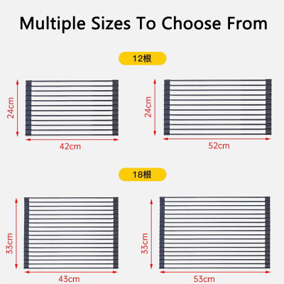 Custom Multifunctional Silicone Kitchenware Drain Drying Rack Foldable Dinnerware Fruits Vegetables Draining Holder