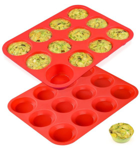 Custom 12 24 Grid Silicone Jelly Biscuit Mold Non Stick Circular Muffin Cup Mold Heat-resistant Baking Tray Cake Molds Factory Supply