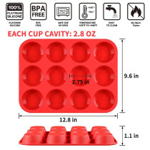 Custom 12 24 Grid Silicone Jelly Biscuit Mold Non Stick Circular Muffin Cup Mold Heat-resistant Baking Tray Cake Molds Factory Supply