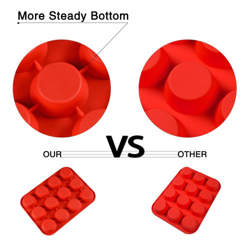 Custom 12 24 Grid Silicone Jelly Biscuit Mold Non Stick Circular Muffin Cup Mold Heat-resistant Baking Tray Cake Molds Factory Supply