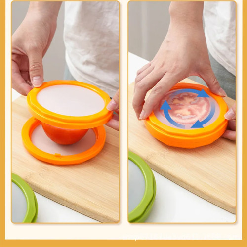 Custom 4 Pack Double Sided Silicone Food Grade Container Reusable Fridge Storage Box for Fruit and Vegetables