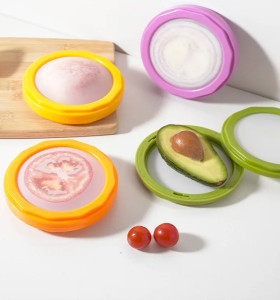 Custom 4 Pack Double Sided Silicone Food Grade Container Reusable Fridge Storage Box for Fruit and Vegetables