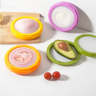 Custom 4 Pack Double Sided Silicone Food Grade Container Reusable Fridge Storage Box for Fruit and Vegetables