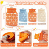 320ml  Mini Silicone Hot Water Bottle Portable Hot Water Bag With Plush Cover for Travel Pain Relief Holiday Gifts