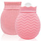 New Arrivals 320ml Pink Silicone Hot Water Bag Mini Silicone Hot Water Bottle with Cover for Pain Relief, Waist, Back, Neck, Shoulders