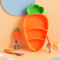 Factory Customized Cute Carrot Silicone Baby Dinner Plate With Spoon Fork Dinnerware Set