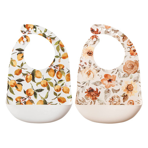 Silicone Feeding Bib Custom Pattern Waterproof Adjustable bib baby meal waterproof anti-fouling bib