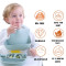 BPA Free Waterproof Soft Durable Adjustable Custom logo Silicone Baby Bibs for Babies Toddlers