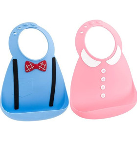 Wholesale Custom Cartoon Cute Waterproof Easy Wipe Clean Silicone Baby Bib For Baby Toddler