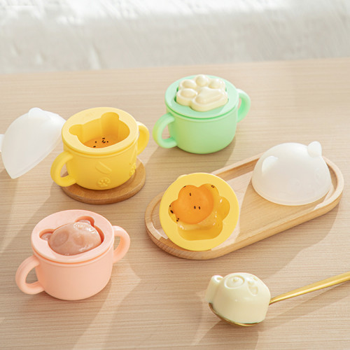 Factory Wholesale Custom Toddler Baby Bear Paw Jelly Cake Mold Silicone Training Cup for Infants