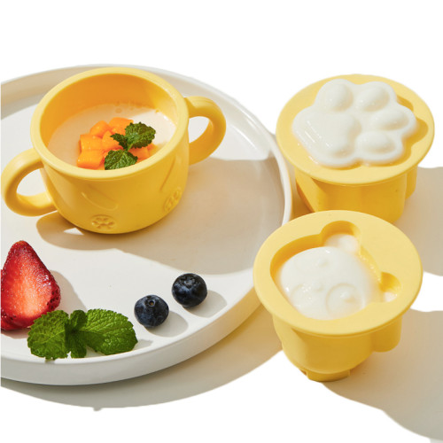 Factory Wholesale Custom Toddler Baby Bear Paw Jelly Cake Mold Silicone Training Cup for Infants