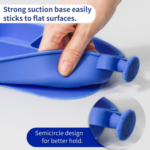 Silicone Divided plates Custom Cartoon Shape Self Feeding Training BPA Free Suction Plates for Baby