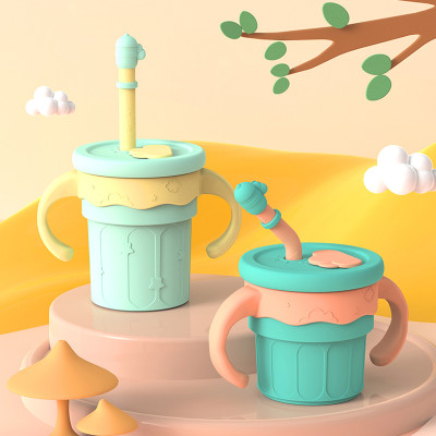 Baby Silicone Sippy Cups BPA-Free Portable Leakproof Learning Drink Cup Feeding Cup For Children