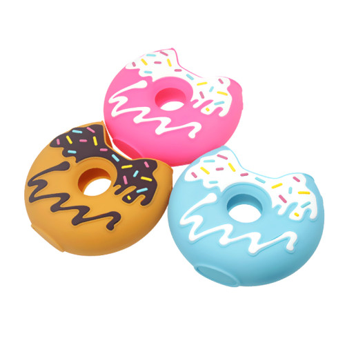 Reuseable BPA Free Cartoon Donuts Silicone Travel Water Bottle Silicone Sleeves for Kids Toddler