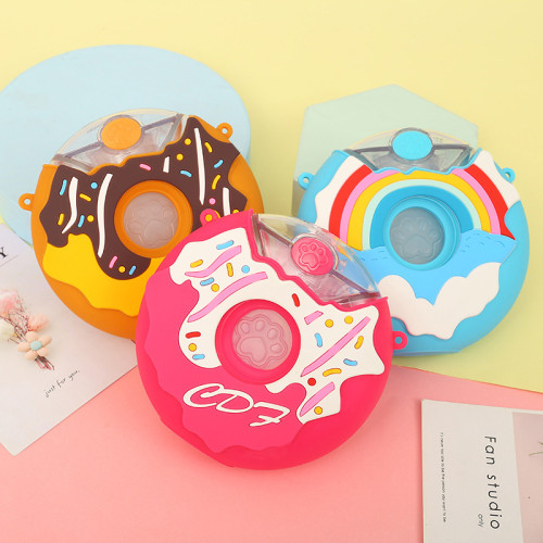 Reuseable BPA Free Cartoon Donuts Silicone Travel Water Bottle Silicone Sleeves for Kids Toddler