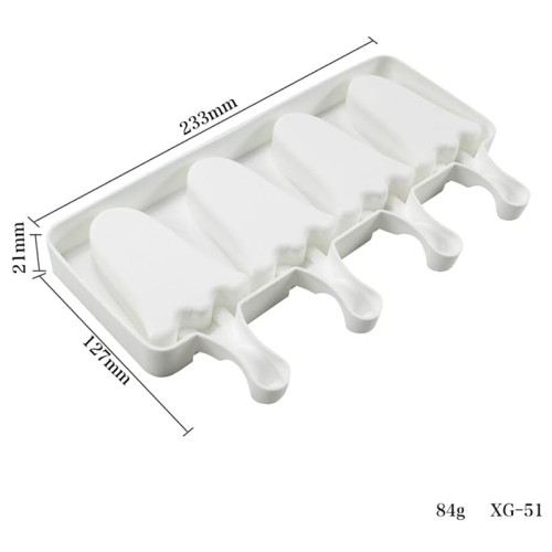4 Cavity Cute Ghost Shaped Popsicle Mold DIY Self-made Silicone Mold for Popsicle Food Grade Reusable Ice Cream Mold