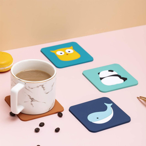 Custom Kitchen Decor Non Slip Mug Cup Rubber Mat Silicone Coaster for Wine Coffee
