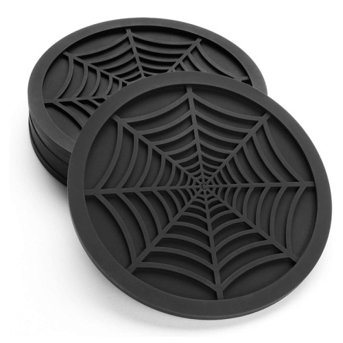 Black Modern Custom Silicone Coasters Drink Coasters Heat Resistant Non-Slip Cup Mat