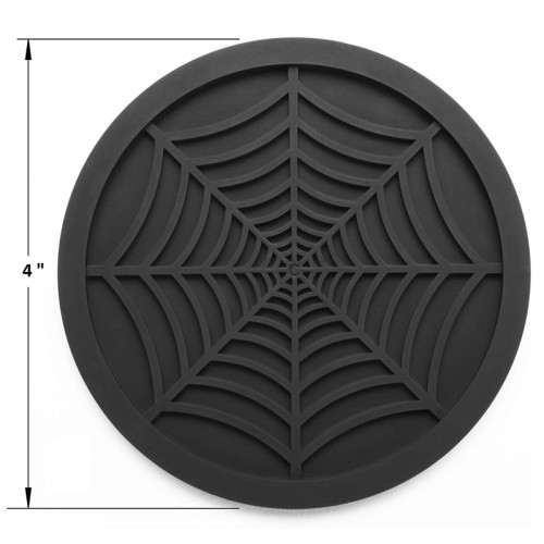 Black Modern Custom Silicone Coasters Drink Coasters Heat Resistant Non-Slip Cup Mat