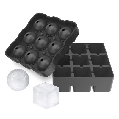 Easy Release Silicone Sphere Ball Mold BPA Free Reusable Whiskey Ice Cube Tray for Freezer