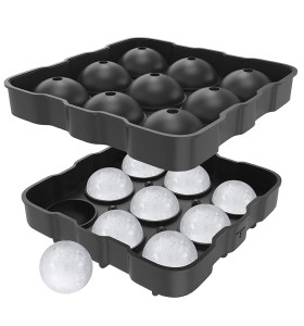 Easy Release Silicone Sphere Ball Mold BPA Free Reusable Whiskey Ice Cube Tray for Freezer