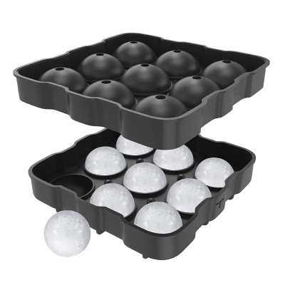 Easy Release Silicone Sphere Ball Mold BPA Free Reusable Whiskey Ice Cube Tray for Freezer