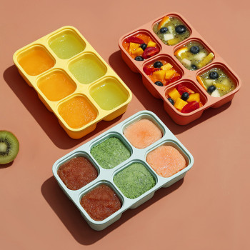 Custom Logo Silicone Baby Food Freezer Tray Storage Container Food Molds