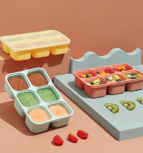 Custom Logo Silicone Baby Food Freezer Tray Storage Container Food Molds